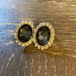 Beautiful black stone and cubic zirconia earrings